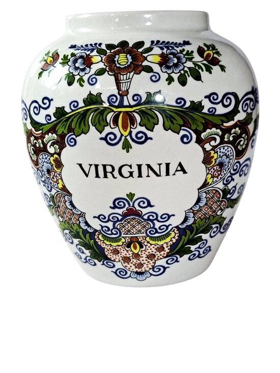 delft tobacco jar virginia Blue Ornament Virginia Blue and White Porcelain